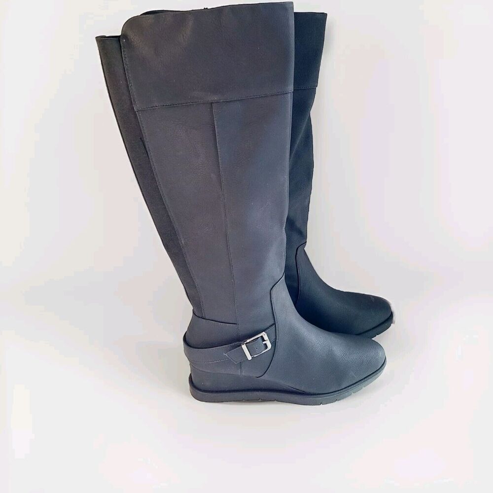 LifeStride Women's Boots Shana Tall Wedge Calf Knee High Boots Size‎ 11 M